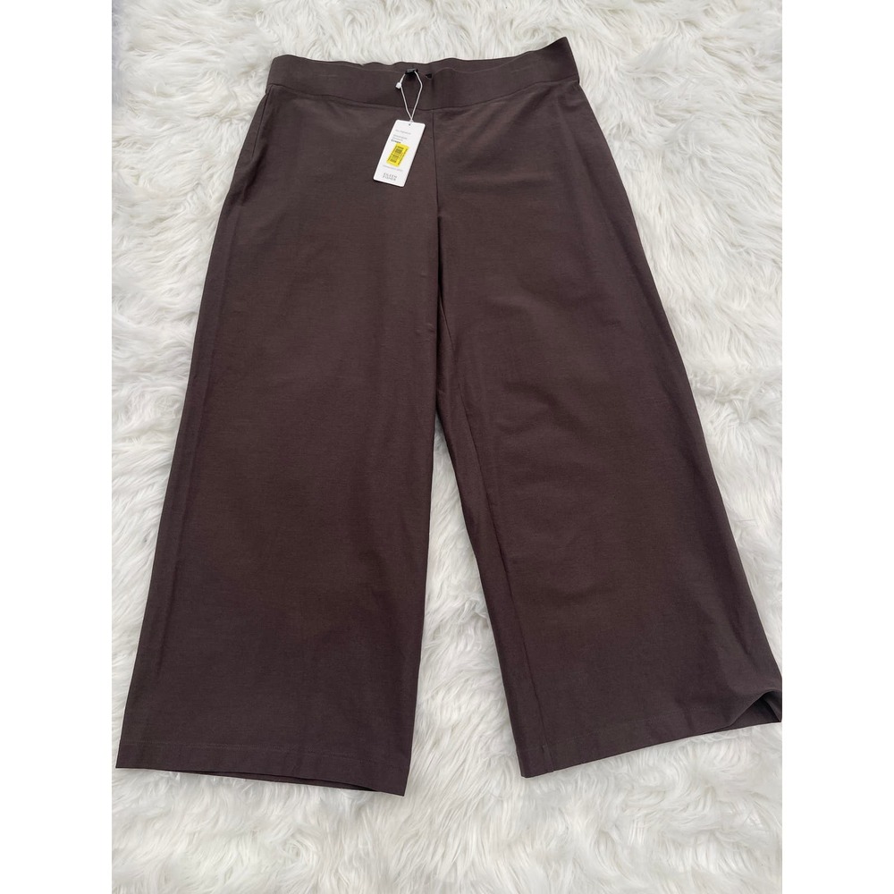 NWT Eileen Fischer Washable Stretch Crepe Straight Pant with Yoke Sz M $168